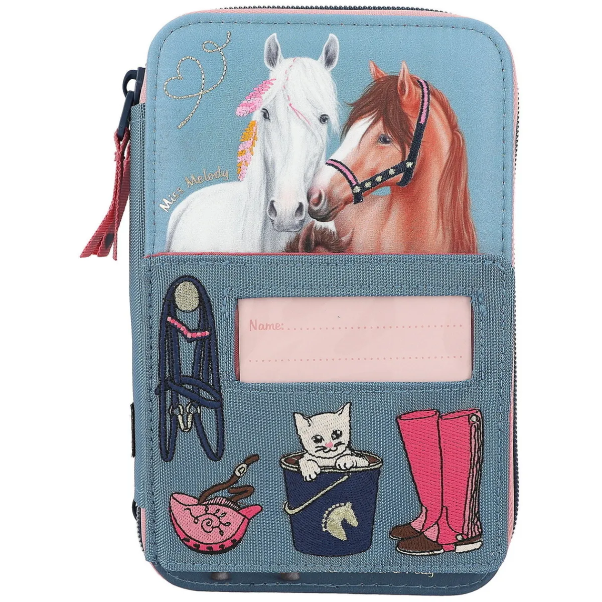 Barn Miss Melody My Little Farm trippelpennfodral med häst-tema! 13×20×7,5 cm
