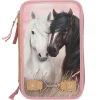 TOPModel Miss Melody trippelpennfodral Dusty Rose med massor av pennor etc. 13×20×7,5 cm | Barn Skolmaterial