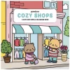 Barn Panduro Hobby Målarbok Cozy Shops, lugna & söta motiv från butiker, 30 motiv, 20×20 cm