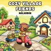 Oklassificerat Målarbok Cozy Village Friends, mysig målarbok med 40 avslappnande motiv, 25×25 cm
