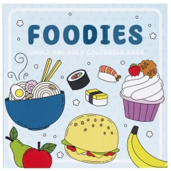 Barn Panduro Hobby Målarbok Foodies, 20×20 cm, 24 motiv med söt & kawaii mat!