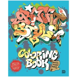 Oklassificerat Målarbok Graffiti Style Coloring Book, färglägg 50-graffiti-motiv, 20×25 cm