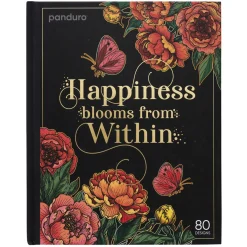 Panduro Hobby Målarbok Happiness blooms from within, 20×25 cm, 40 ark / 80 motiv | Målarböcker För Vuxna