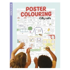 Panduro Hobby Målarbok Mega-poster Katterna i staden! A4-bok som blir en 59×84 cm stor plansch | Barn Målar- & Pysselböcker