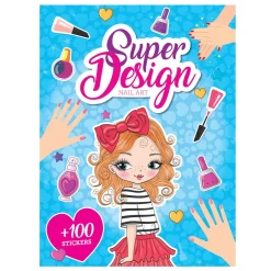 Panduro Hobby Målarbok Super Design – 21×28 cm, 24 motiv med naglar, händer och ansikten + 2 sidor med stickers | Barn Målar- & Pysselböcker