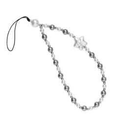 Panduro Jewellery Mobilkedja, mobilrem 17 cm – pärlor i 3 olika färger och en stor stjärna | Stommar