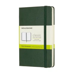 Moleskine Classic Notebook Pocket (9×14 cm), grön hård pärm – 192 olinjerade sidor | Notebooks