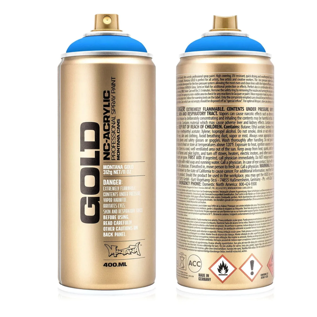 MONTANA Gold sprayfärg 400 ml - F5000 Flame Blue
