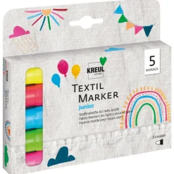 Kreul Mucki Junior textilpennor, markers, 5-pack | Barn Barnpennor