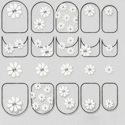 Barn Panduro Hobby Nagelstickers daisy – 26 nagelklistermärken med vita tusenskönor / blommor