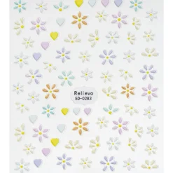 Barn Panduro Hobby Nagelstickers pastellfärgade hjärtan & små blommor. 1 ark nail stickers à 8,5×10 cm