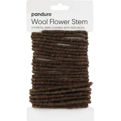 Nepal Wool Nepalull på metalltråd, mörkbrun 5 meter, för stjälkar & blomsterstjälkar