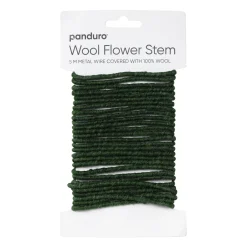 Nepal Wool Nepalull på metalltråd, mörkgrön 5 meter, för stjälkar & blomsterstjälkar