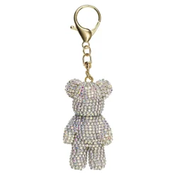 Panduro Hobby Nyckelring, ryggsäckssmycke nalle med diamanter, längd 7 cm | Övrig Textildekor