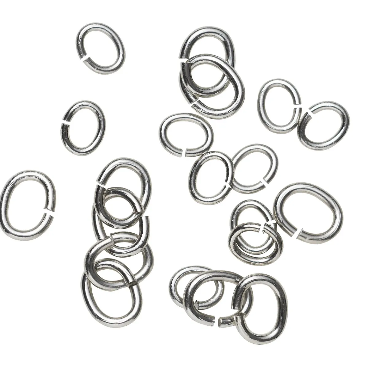 Panduro Jewellery Ovala ringöglor mix 20-pack silverfärg – 3×4 mm & 5×6 mm, 10 av varje