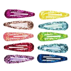 Panduro Hobby 10-pack hårklämmor med gnistrande glitter | Barn Accessoarer