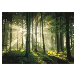 Panduro Hobby Paint by number / måla efter nummer – skog, 35×25 cm + 18 färger & 3 penslar