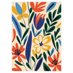 Panduro Hobby Paint by number / måla efter nummer – blommor, 25×35 cm + 10 färger & 3 penslar