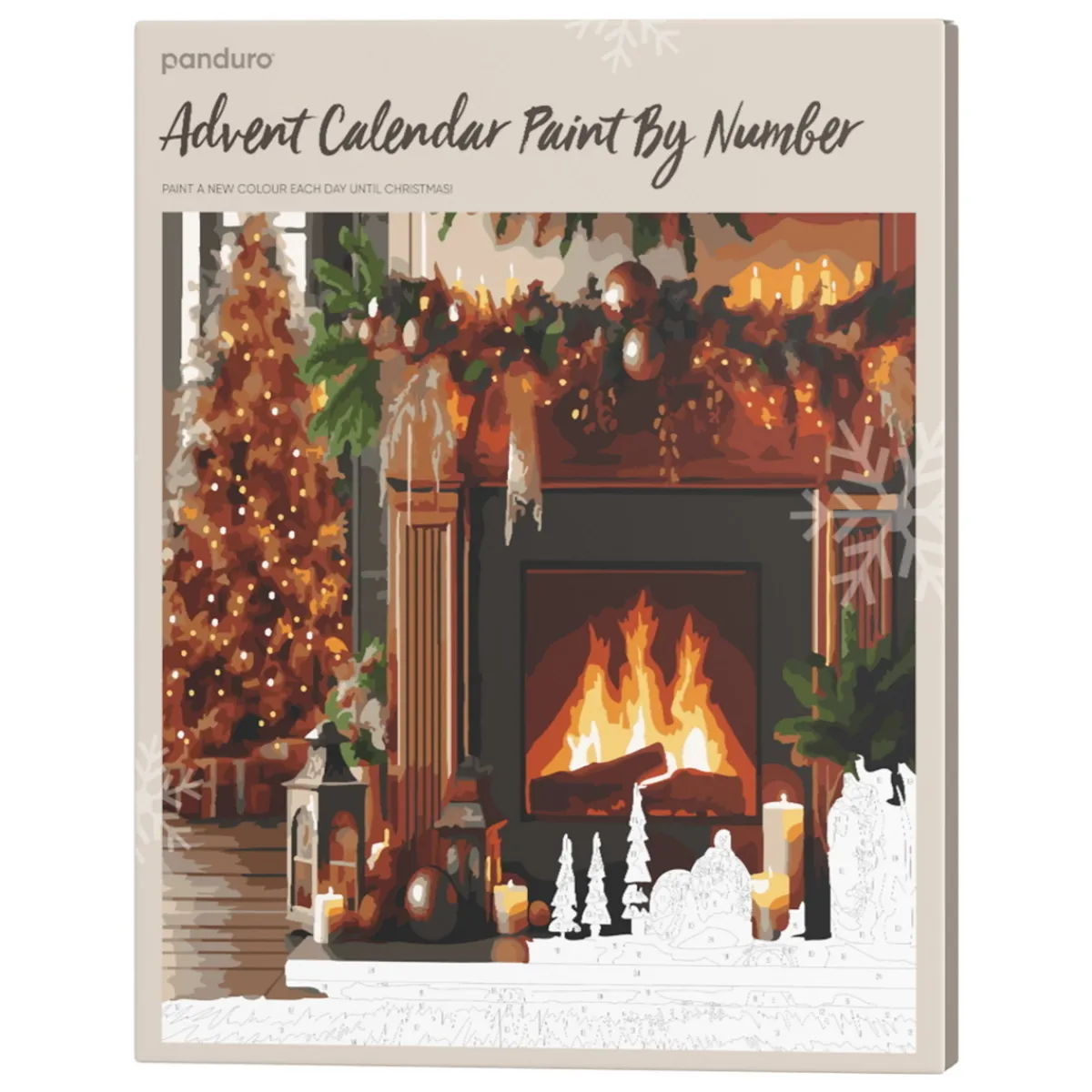 Panduro Hobby Paint by number / måla efter nummer, adventskalender, 28×35 cm + 24 färger & 3 penslar | Övriga Färger