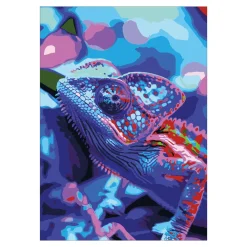 Panduro Hobby Paint by number / måla efter nummer – ödla, 25×35 cm + 18 färger & 3 penslar | Övriga Färger