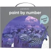 Panduro Hobby Paint by number / måla efter nummer – varg, 28×35,5 cm + 15 färger & 3 penslar