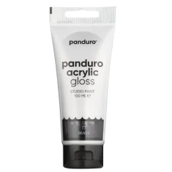 Panduro Acrylic akrylfärg, blank 100 ml – Silver | Akrylfärger