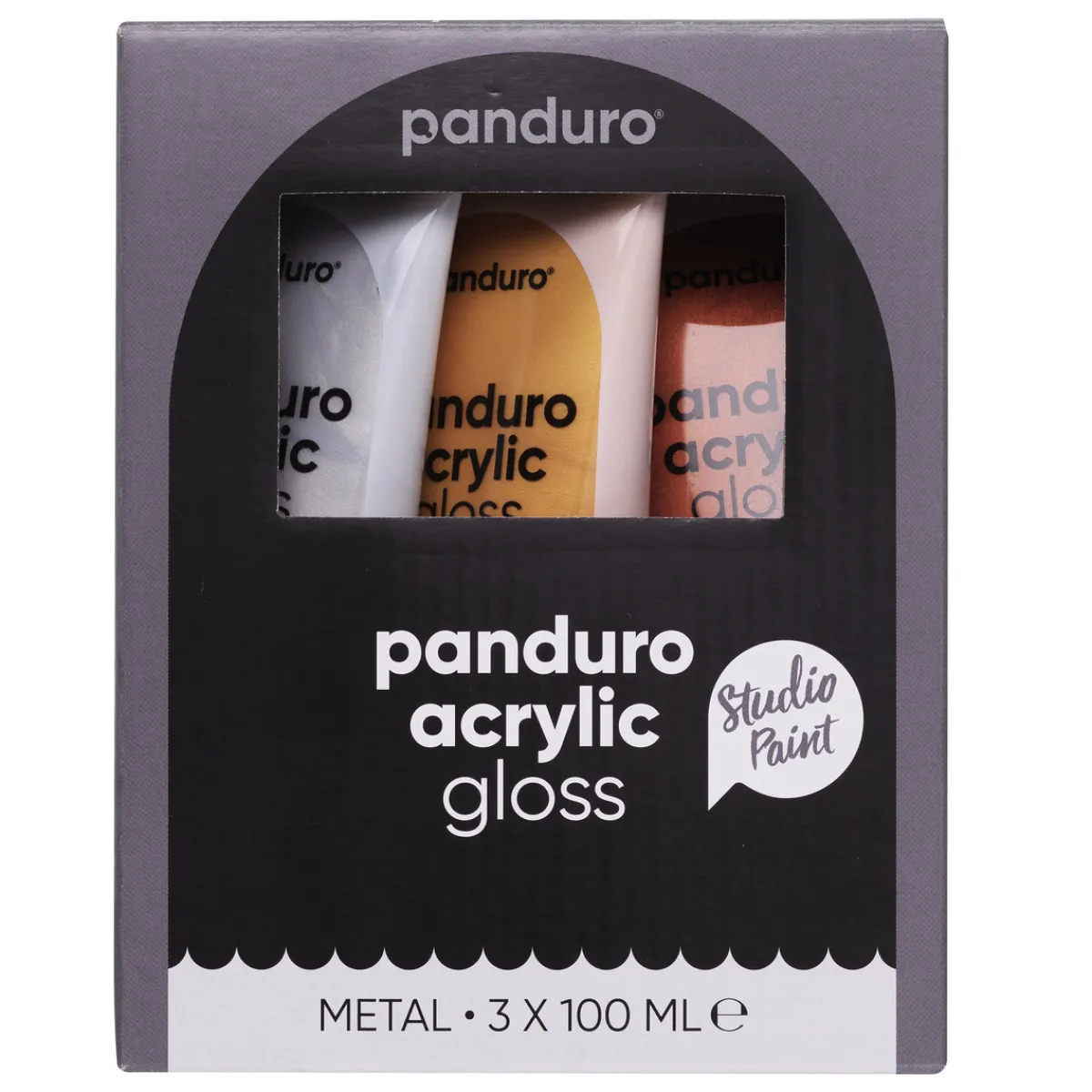 Panduro Acrylic akrylfärg, blanka metallicfärger 3×100 ml | Akrylfärger