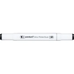 Panduro Colour Marker Brush, penselspets & snedskuren spets – Black 120