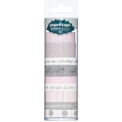 Panduro Design Paper Tape 9p Pink Wisdom | Glittertejp