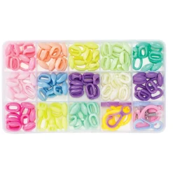 Panduro Hobby 140 pastellfärgade kedjelänkar à 15×11 mm + olika smyckeslås | Barn Pärlor