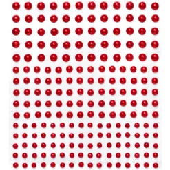 Panduro Hobby Pearl stickers röd – 420 rödglänsande pärlstickers. Ø4, 5, 6 mm | Pearlstickers