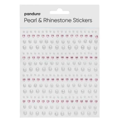 Panduro Hobby Pearl Stickers / Rhinestonehjärtan – mix med 496 hjärtan & pärlor som är Ø2–6 mm