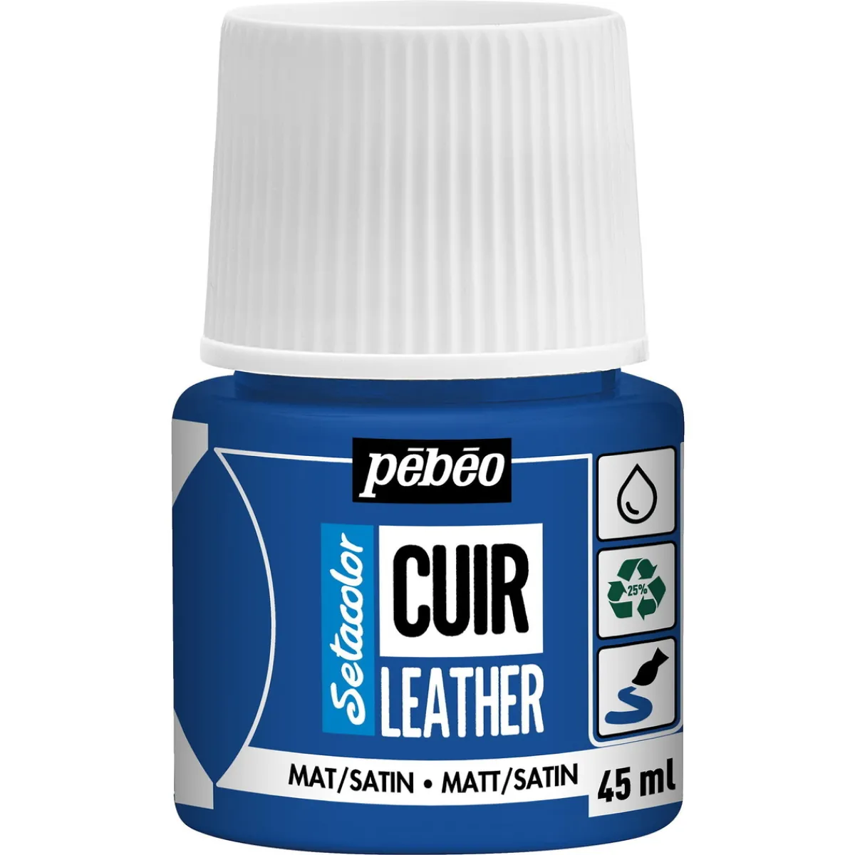 Pebeo Cuir Leather 45 ml läderfärg, färgar även PU läder – Mörkröd, matt satin-finish
