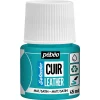 Pebeo Cuir Leather 45 ml läderfärg, färgar även PU läder – Turkos, matt satin-finish | Läderfärger