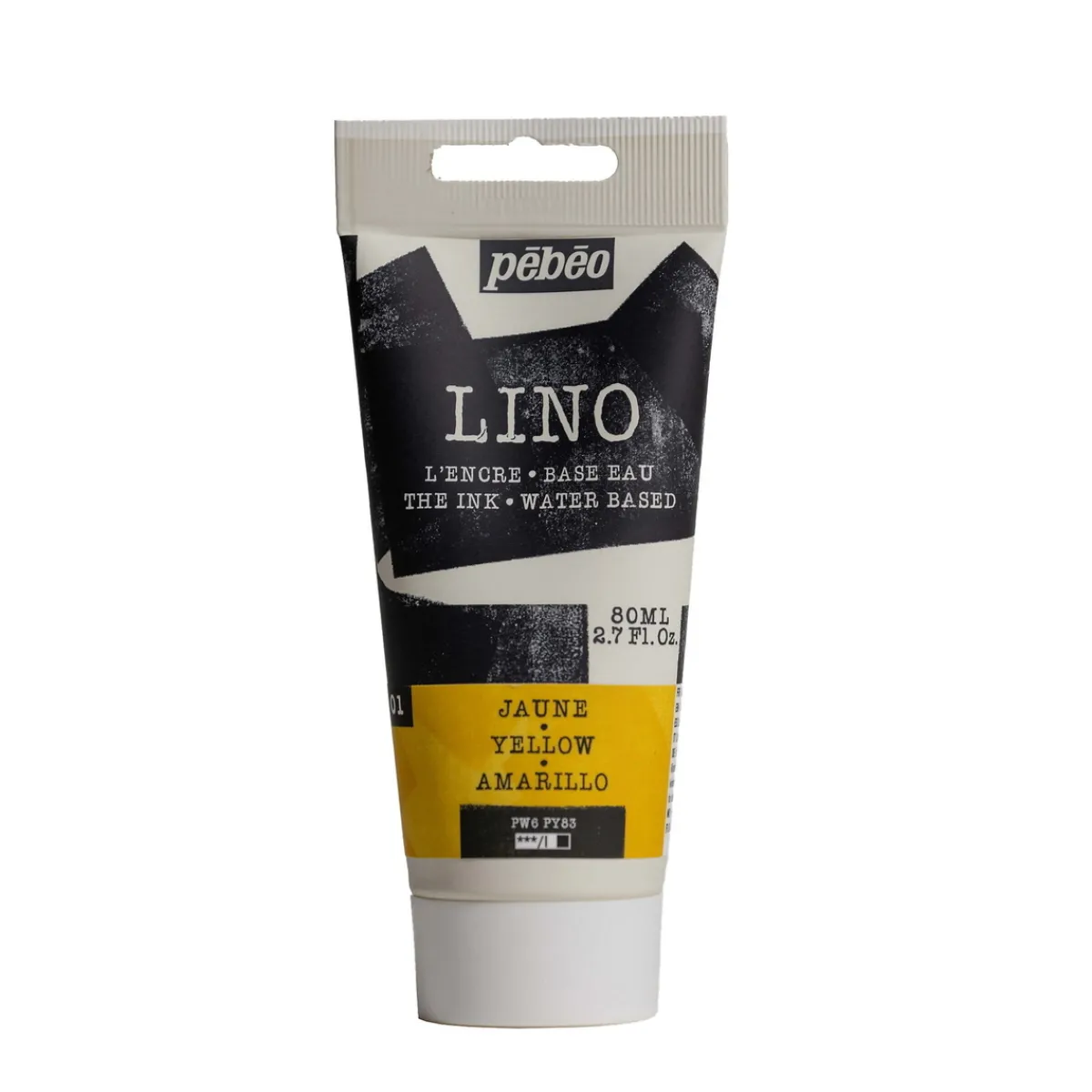 Pebeo Lino Ink 80 ml, vattenbaserad linoleumfärg – Yellow | Linoleumfärg