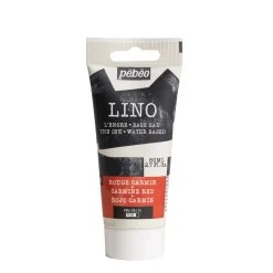 Pebeo Lino Ink 80 ml, vattenbaserad linoleumfärg – Carmine Red | Linoleumfärg