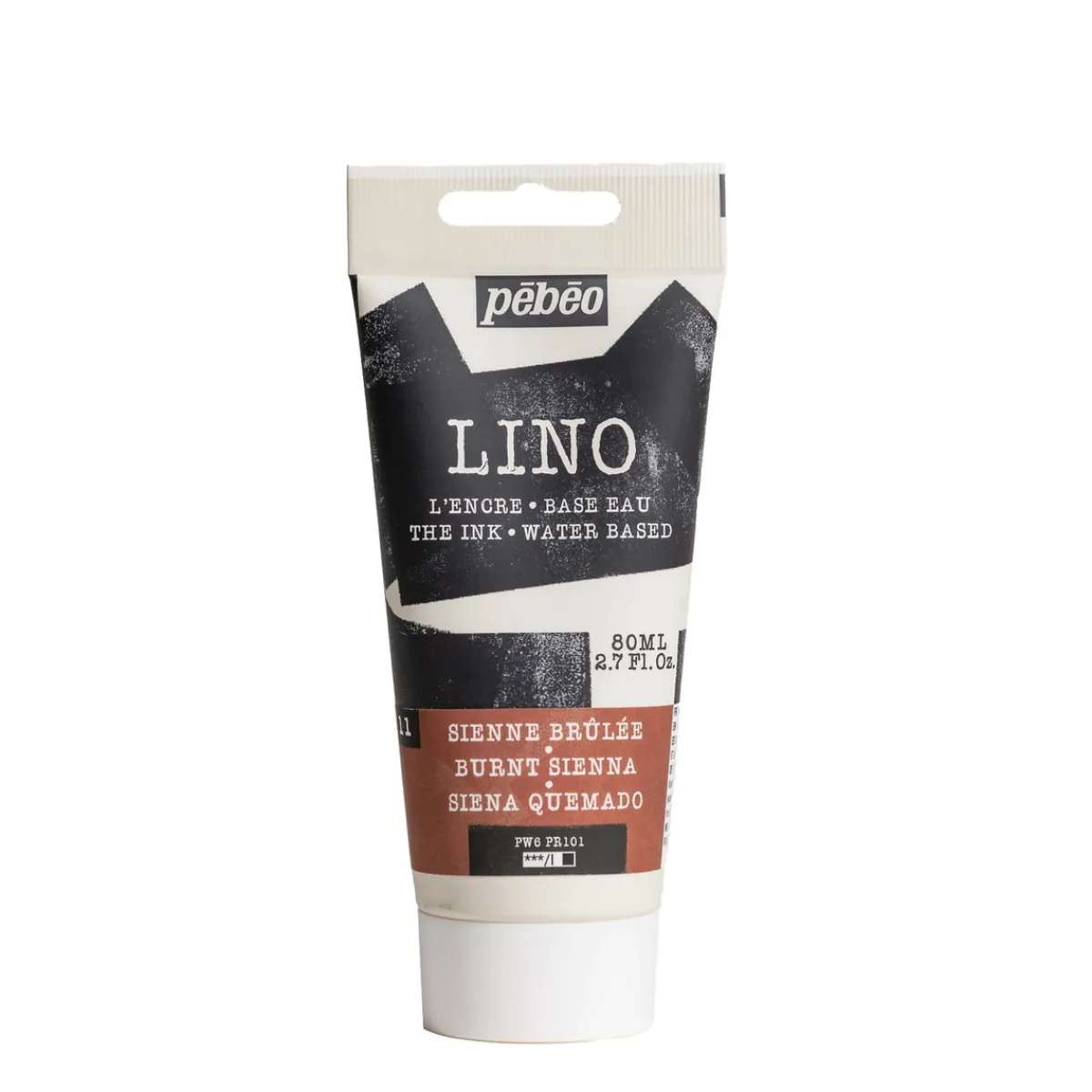 Pebeo Lino Ink 80 ml, vattenbaserad linoleumfärg – Burnt Sienna | Linoleumfärg