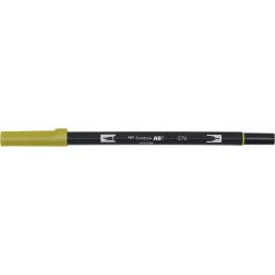 Tombow Penselpenna ABT Dual Brush Pen Green Ochre 076 | Tuschpennor & Markers