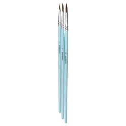 Panduro Hobby Penselset akvarellpenslar med syntetborst 3-pack små, rund #2, 4, 6 | Hobbypenslar Akvarell- & Vattenfärg