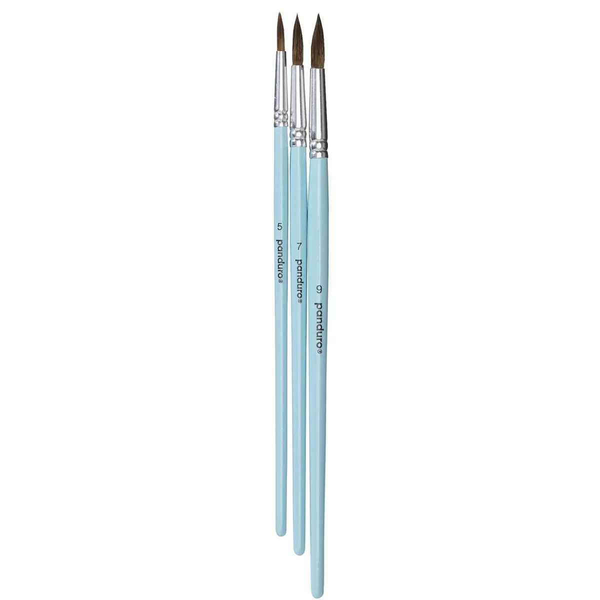 Panduro Hobby Penselset akvarellpenslar med syntetborst 3-pack mellanstora, rund #5, 7, 9