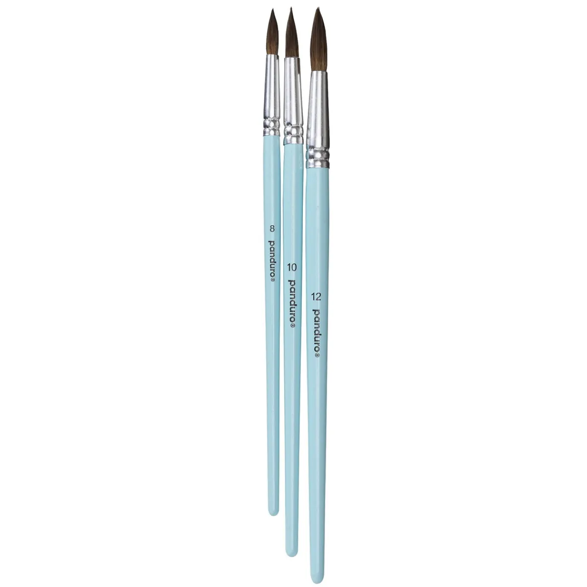 Panduro Hobby Penselset akvarellpenslar med syntetborst 3-pack stora, rund #8, 10, 12