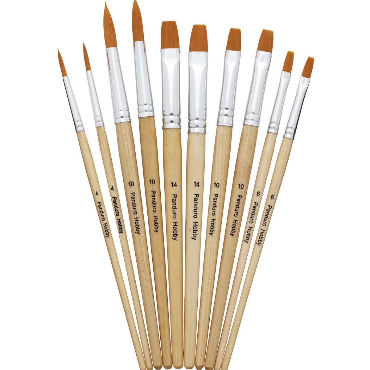 Panduro Hobby Penselset basic rund/flat 10st | Penslar Multifunktion