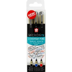 Sakura Pigma Micron PN 3p sv/blå/röd | Tuschpennor & Markers