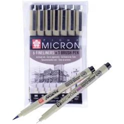 Sakura Pigma Micron set 6+1 Black