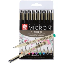 Sakura Pigma Micron set 9p Color | Tuschpennor & Markers