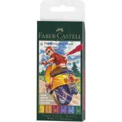 Faber-Castell PITT artist pen set brush 6-pack – Colour wheel | Tuschpennor & Markers