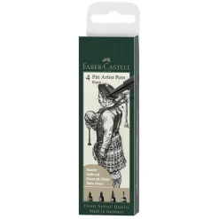 Faber-Castell PITT artist pen set 4-pack – black