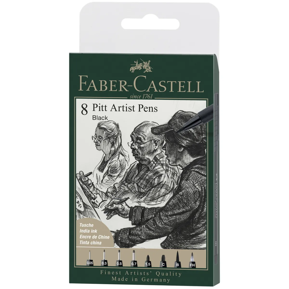 Faber-Castell PITT artist pen set 8-pack – India ink | Tuschpennor & Markers