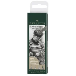 Faber-Castell PITT artist pen set 4-pack – warm grey