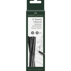Faber-Castell PITT ritkol natural 5-8mm 12p | Kolpennor & Ritkol